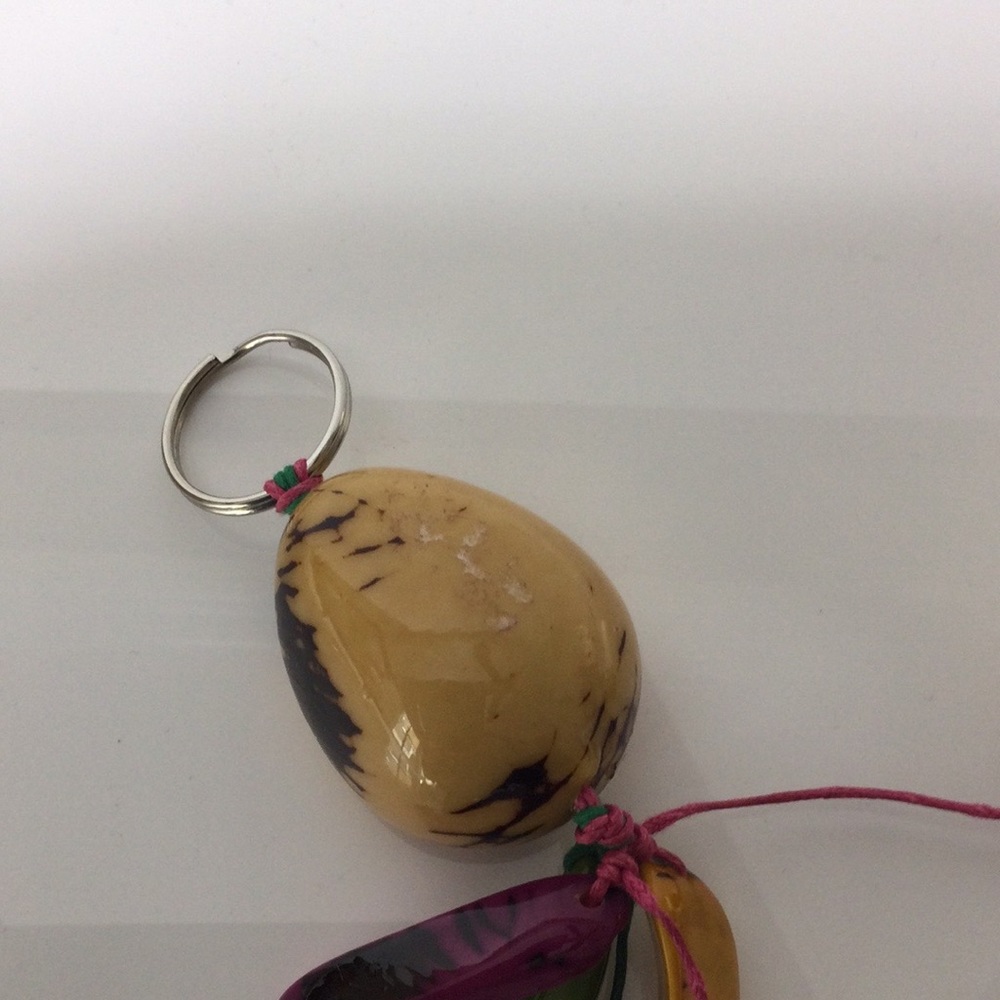 Keychain in seed called Tagua in colors.